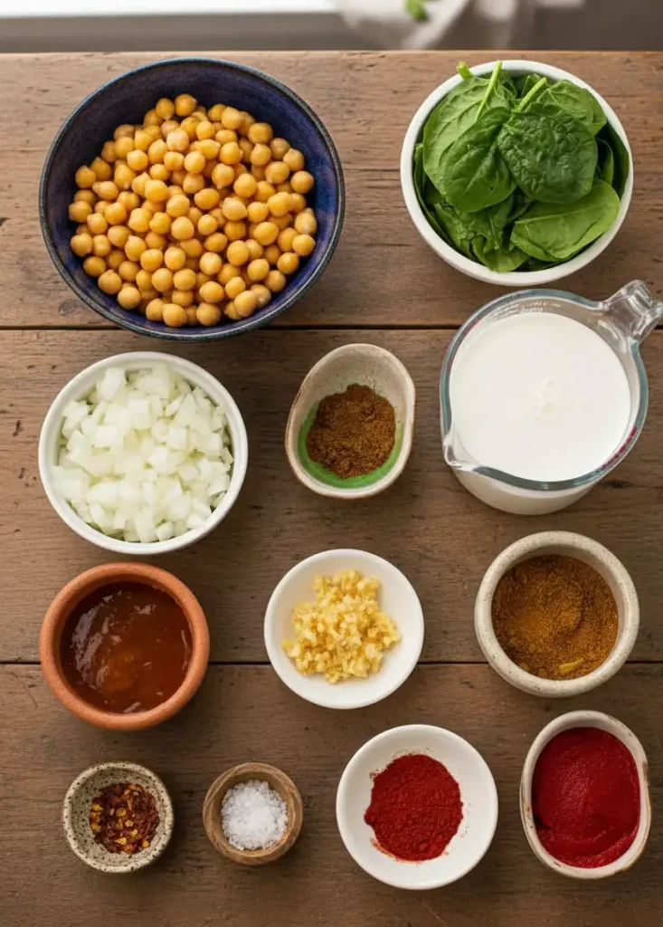 Easy One-Pot Chickpea Curry with Spinach