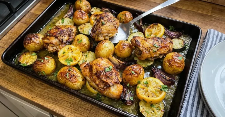 Lemon chicken tray bake