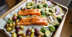 Mediterranean Salmon Sheet Pan Dinner