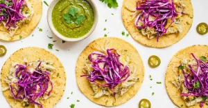 Salsa Verde Chicken Tostadas