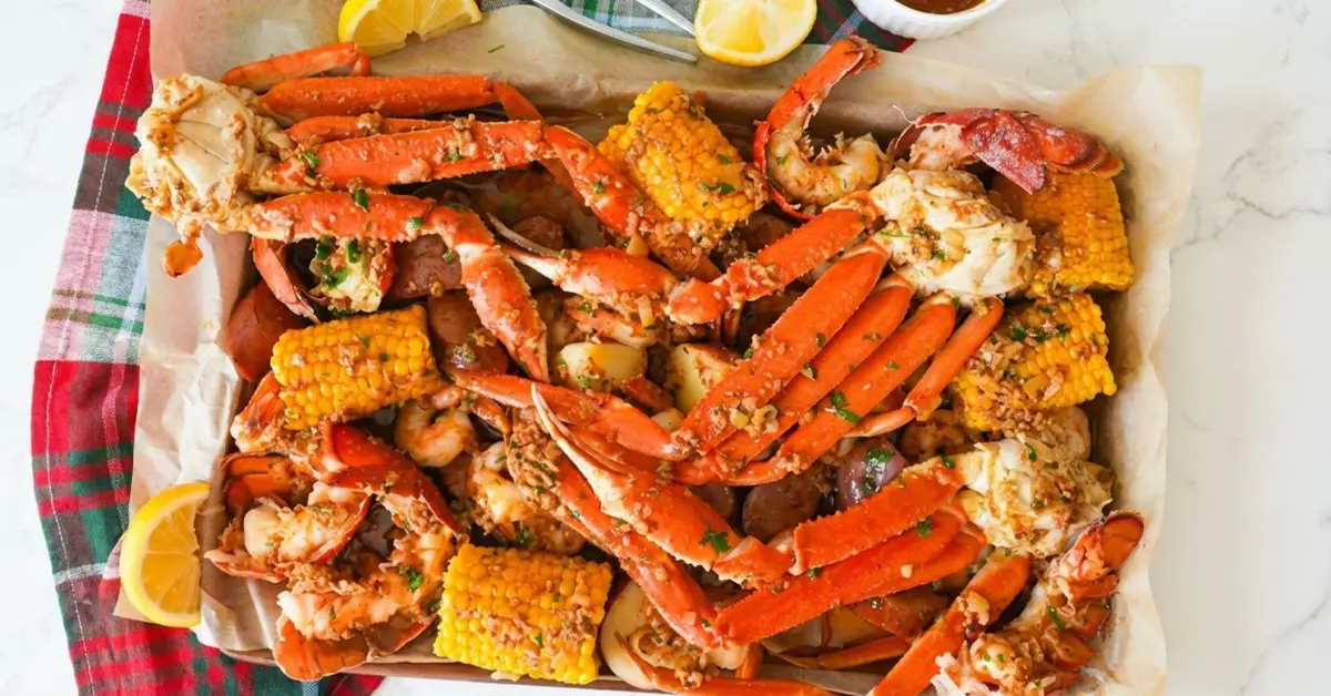 Sheet Pan Seafood Boil with Old Bay Butter